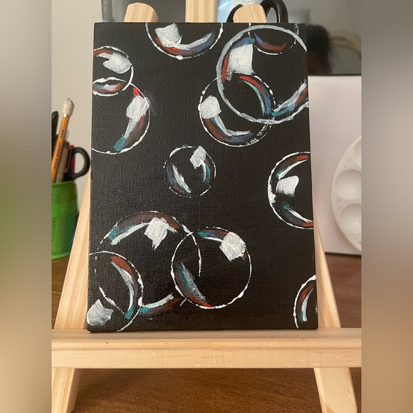 “Bubbles in the dark” canvas painting - Picture 4 of 5